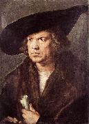 Albrecht Durer Portrait of a Man with Baret and Scroll France oil painting artist